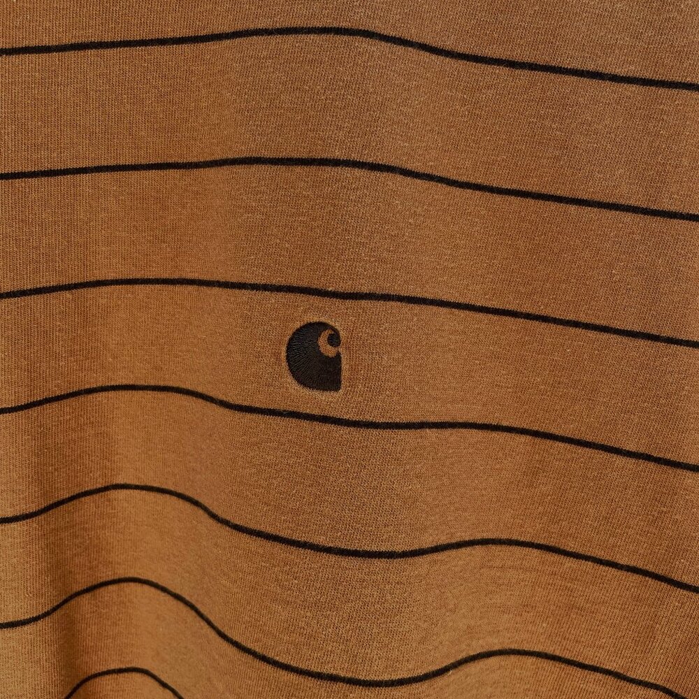 Men's Carhartt WIP striped tee, brown, size Large
